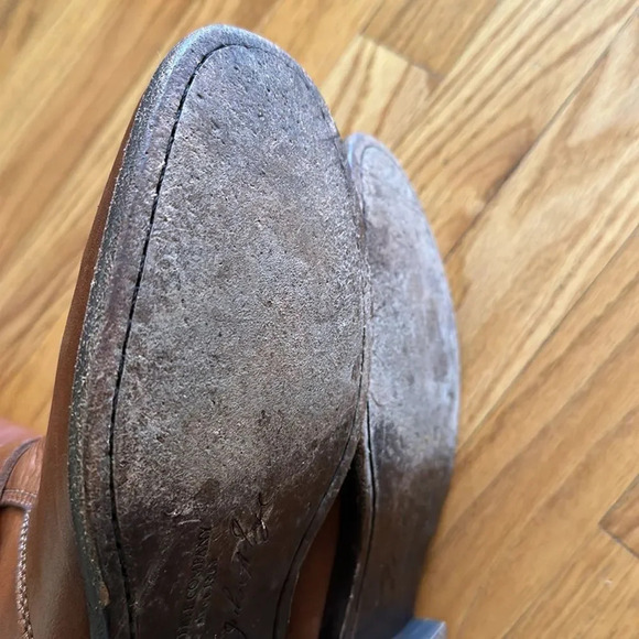 Frye sz 7 Phillip Riding boots cognac leather side zip great pre owned condition - Picture 7 of 10